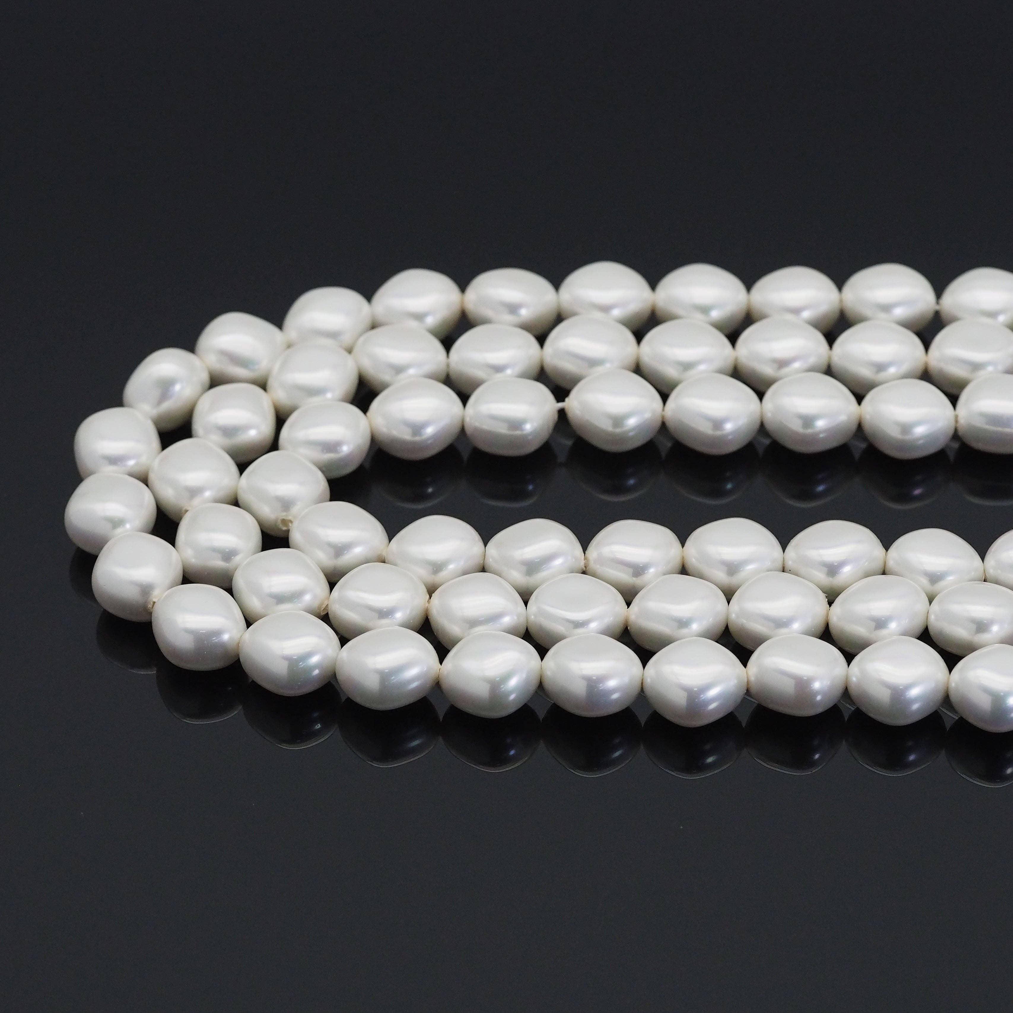 13x15mm White MOP Diamond Shape Beads, Sku#T162