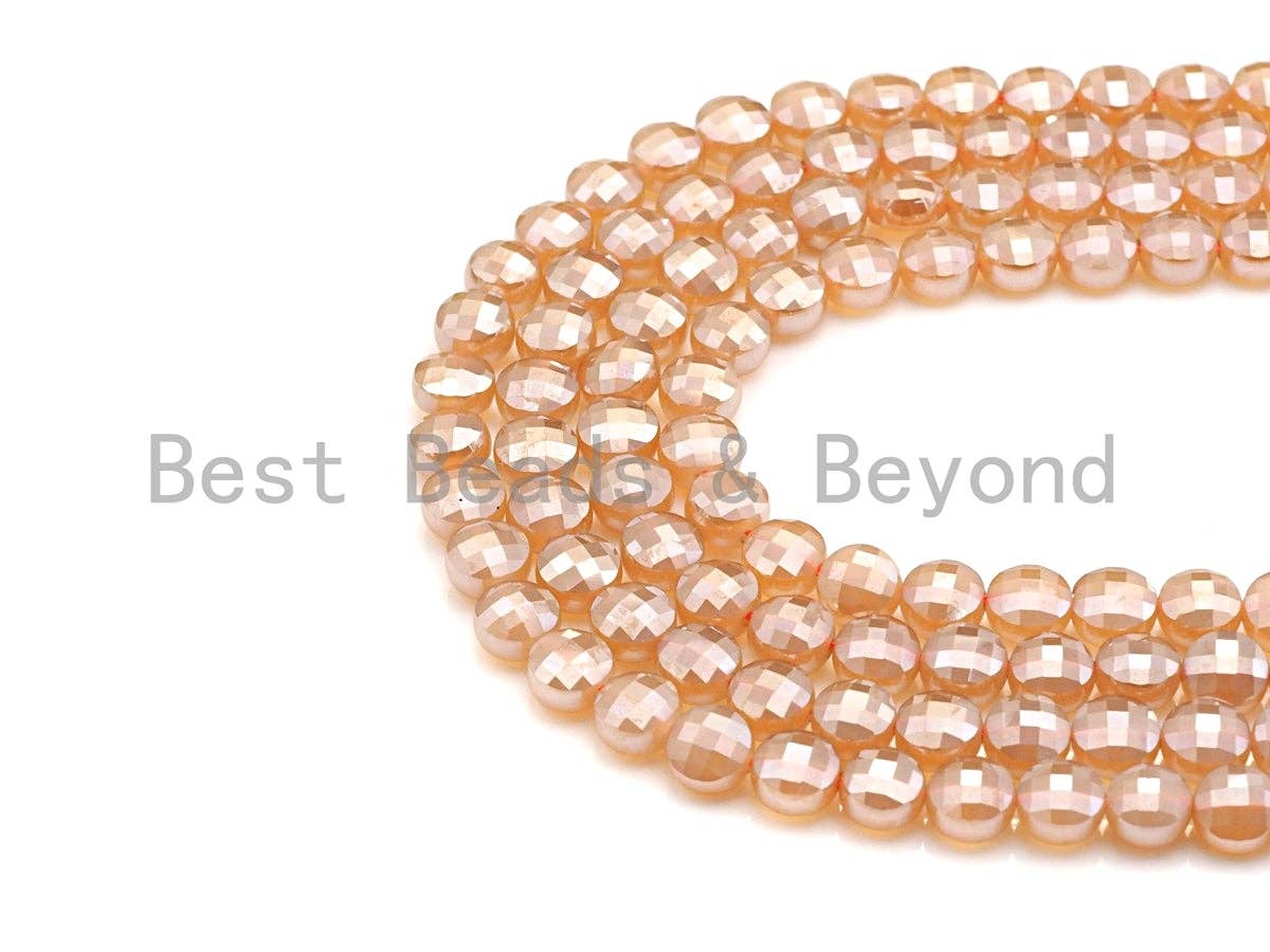 Mystic Turtle Shell Cut Coin Agate Beads, Sku#UA06