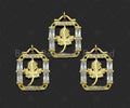 CZ Micro Pave Maple Leaf On Rectangular Frame Shape Pendant/Charm,Big CZ Charm, Necklace Bracelet Charm Pendant,19x24mm, Sku#LK260
