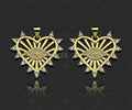 Gold Filled CZ Micro Pave Evil Eye On Heart Shape Pendant, 18K Gold Filled Heart Charm, Necklace Bracelet Charm Pendant, 27x24mm,Sku#LD93