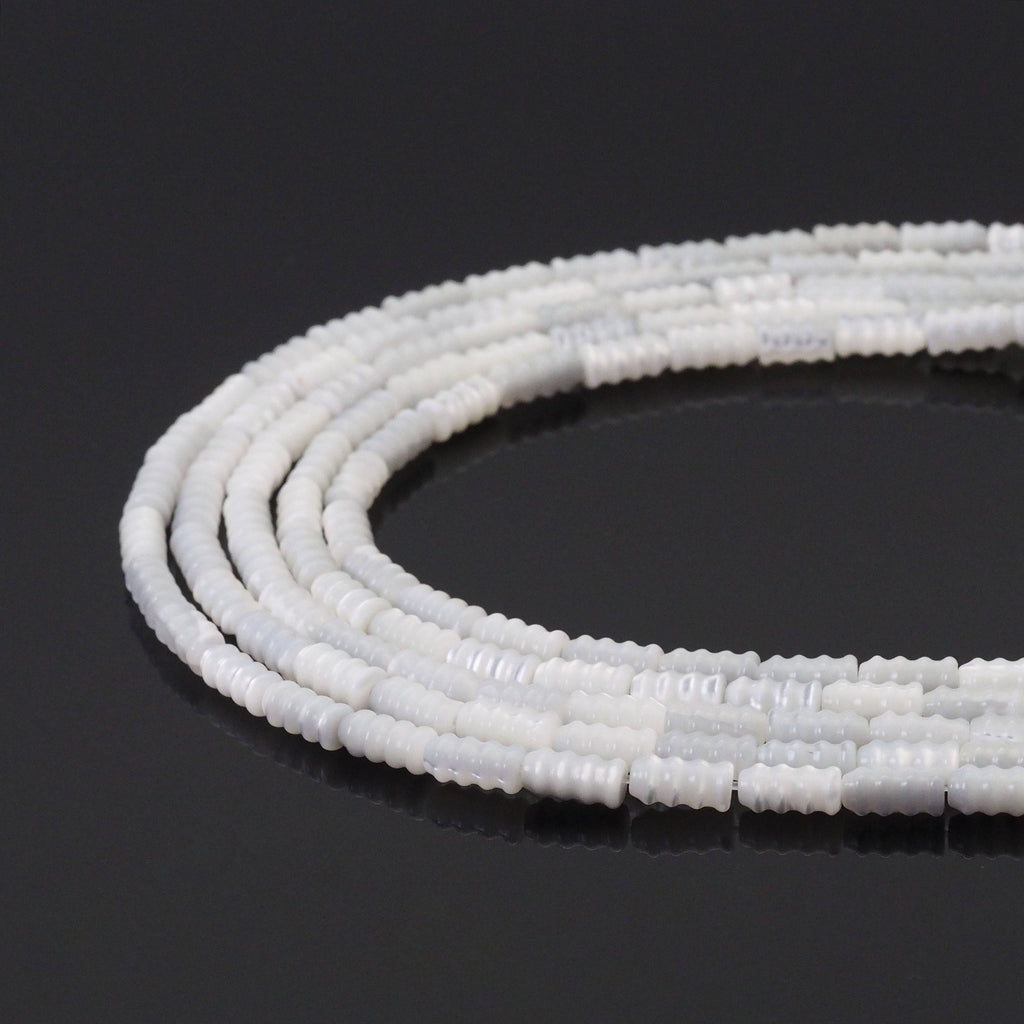 White Mother of Pearl Screw Beads, 4x8mm, Sku#T170