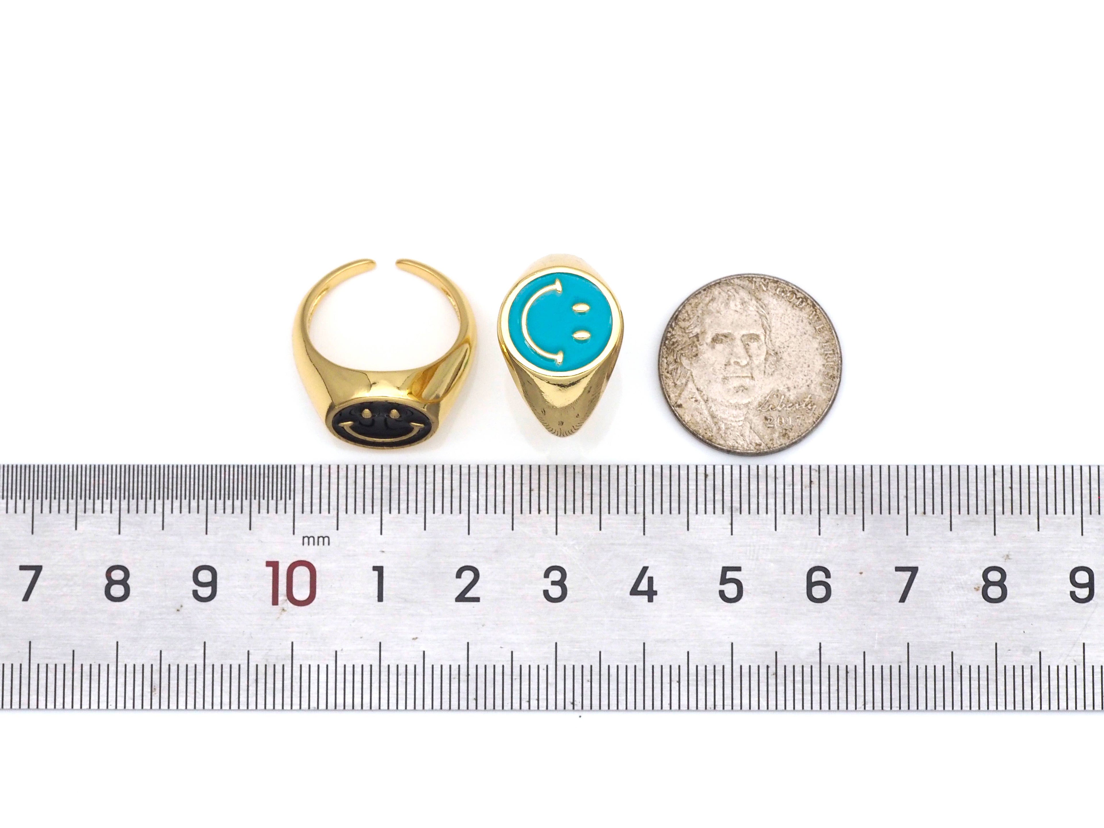 Enamel Smiley Face Ring, X263C