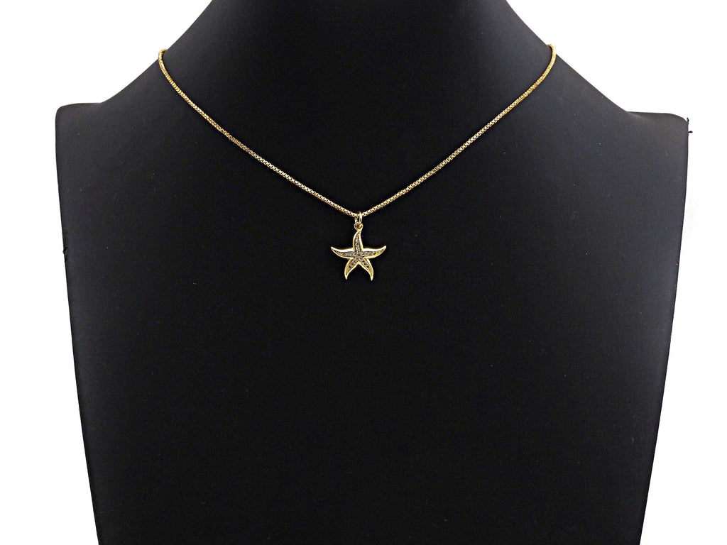CZ Micro Pave Starfish Shaped Pendant/Charm, Cubic Zirconia Pendant Charm, 17x18mm,sku#Z575