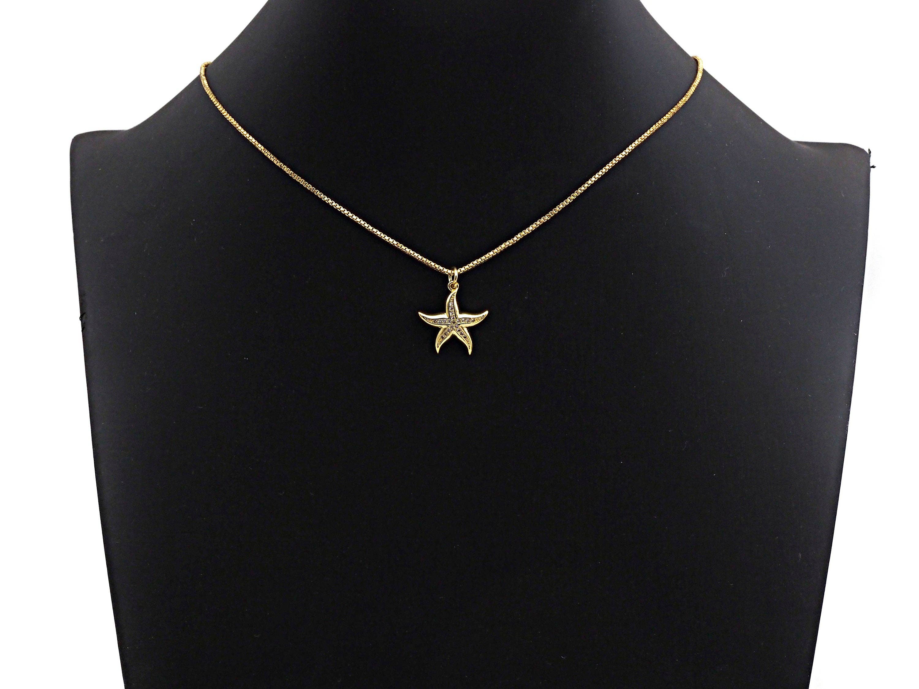 CZ Micro Pave Starfish Shaped Pendant/Charm, Cubic Zirconia Pendant Charm, 17x18mm,sku#Z575