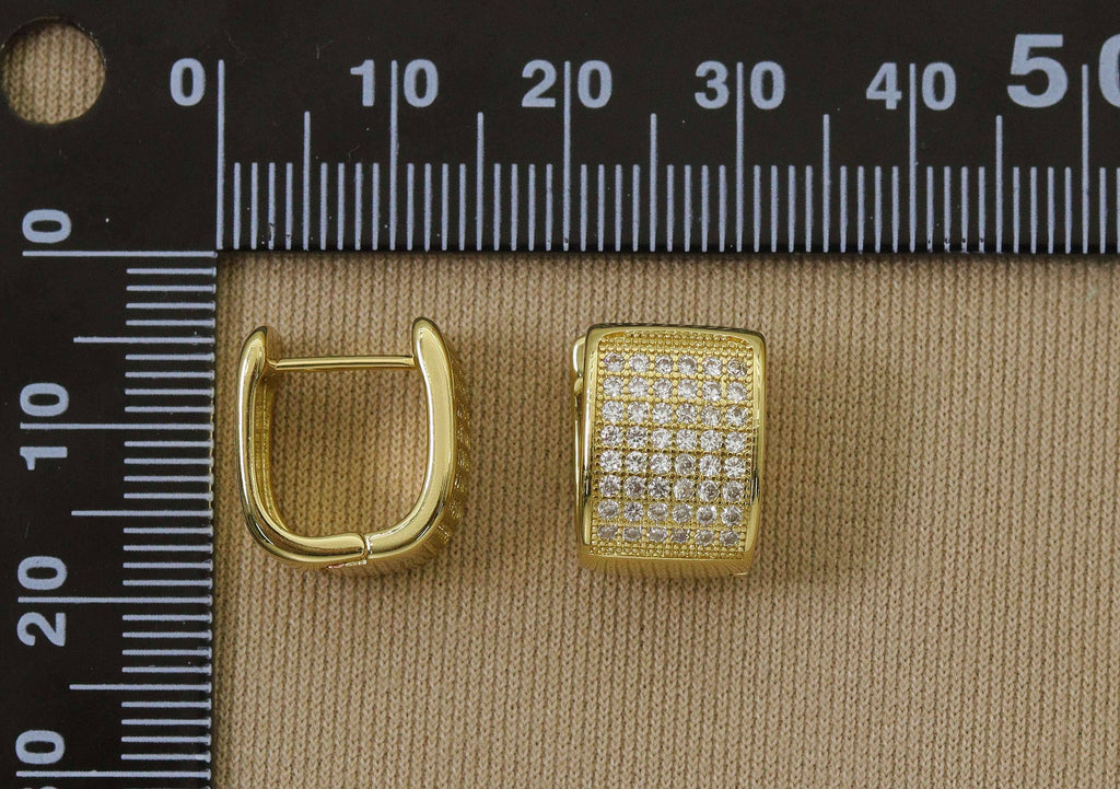 CZ Thick Band Earring, Sku#Y612