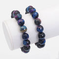 Galaxy Tiger Eye Round Faceted Stretchy Bracelet, Sku#EF440