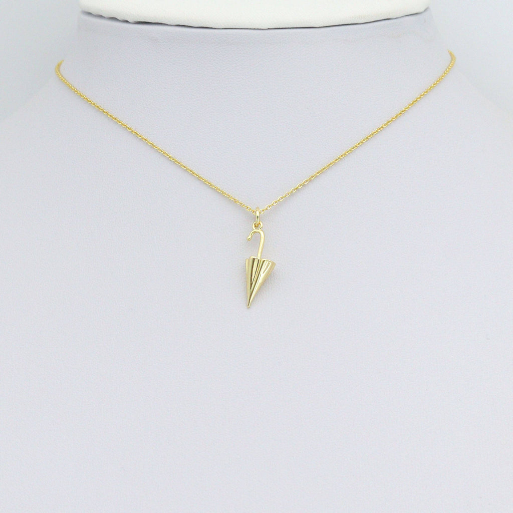 Gold Umbrella Shape Charm Pendant, Sku#L723