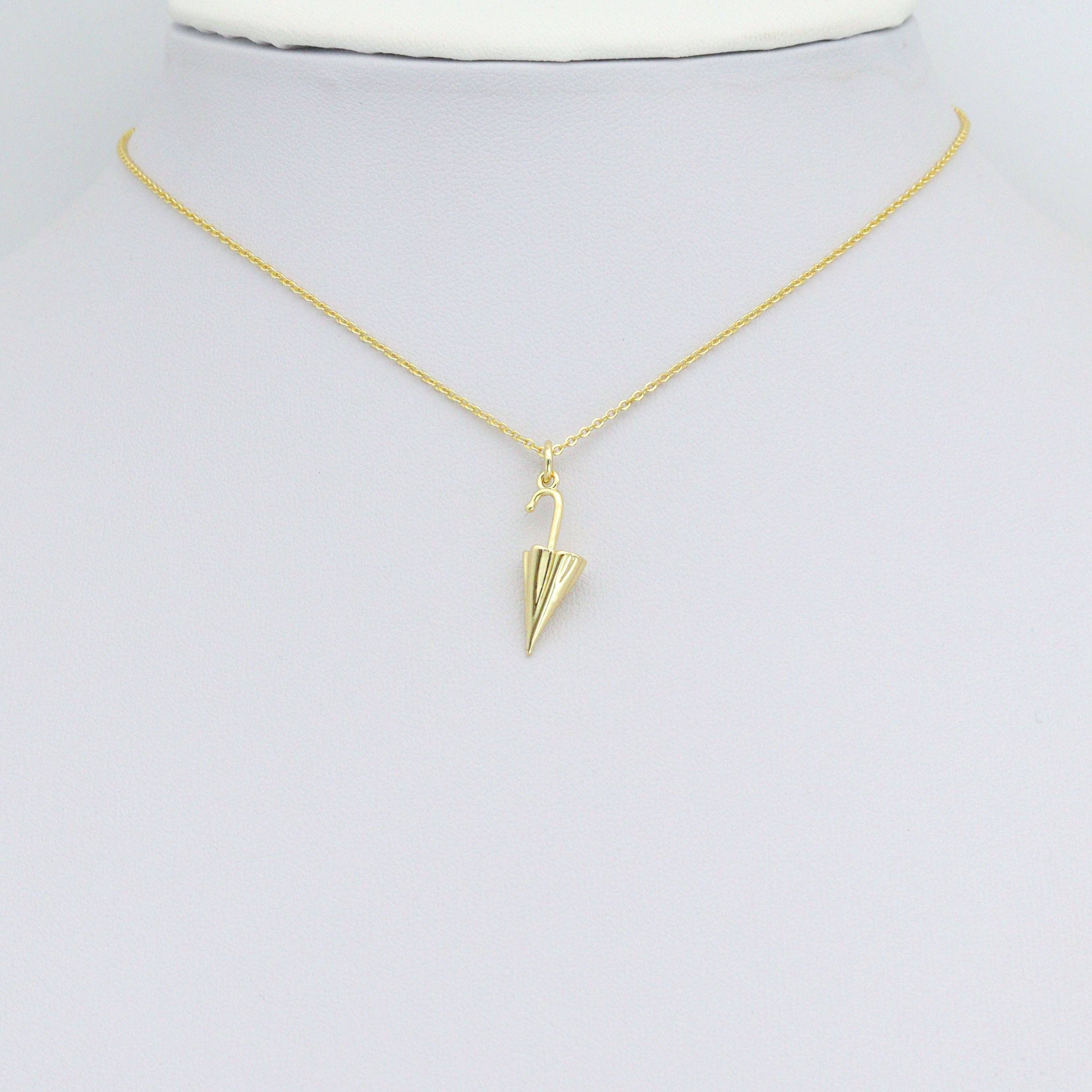 Gold Umbrella Shape Charm Pendant, Sku#L723