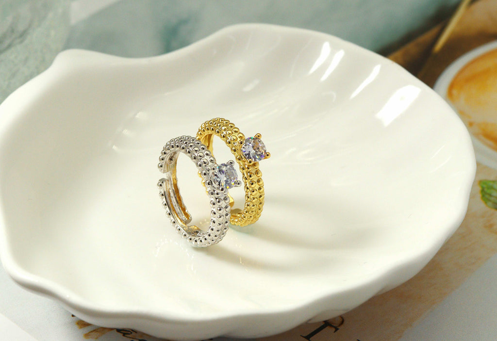 CZ Crown Adjustable Ring, Sku#B143