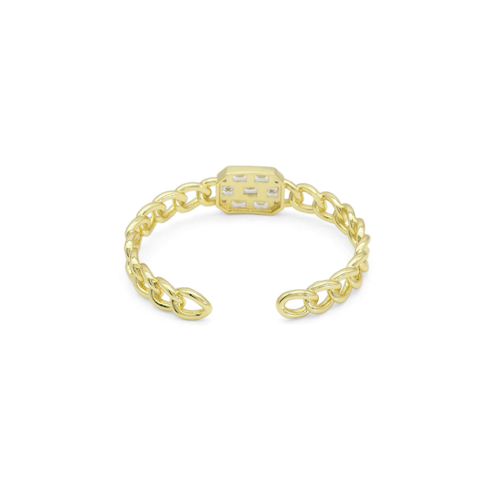 Rectangle CZ Link Adjustable Bracelet, Sku#Y831