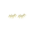 Gold CZ Spike Ear Climber Earrings, Sku#LD506