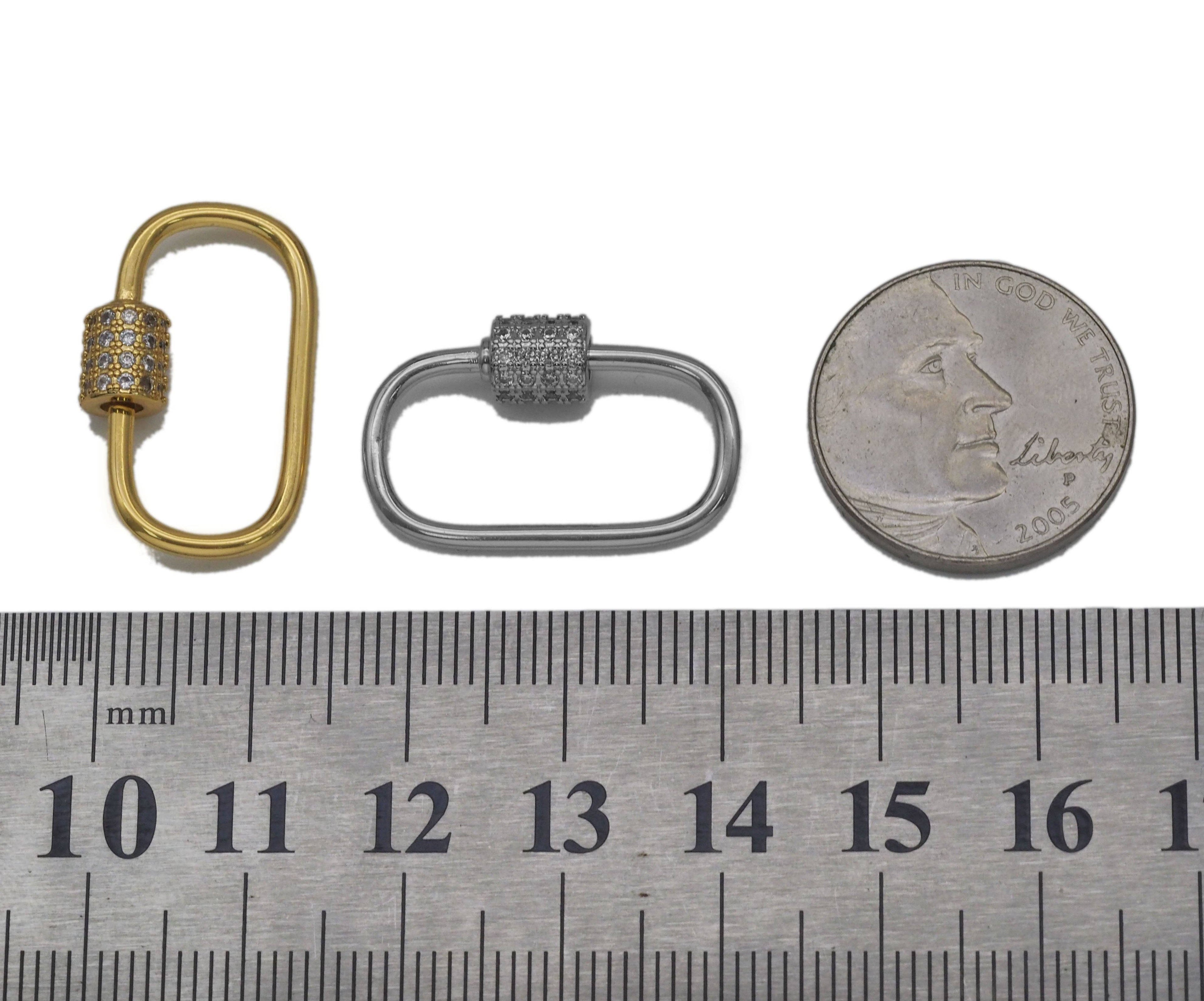 Gold CZ Oval Clasp, Sku#ML55