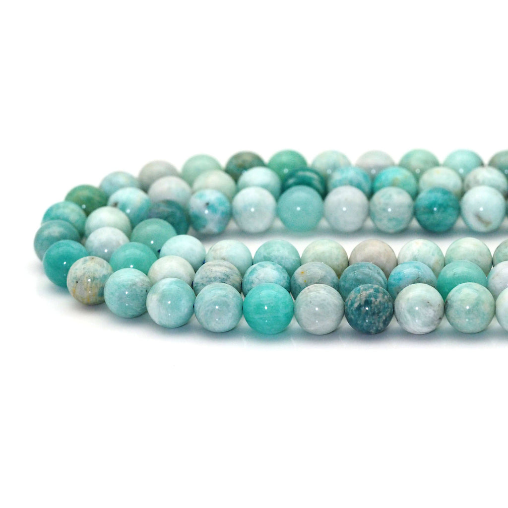 Genuine Amazonite, 6mm/8mm/10mm Round Smooth Beads, Sku#U1619