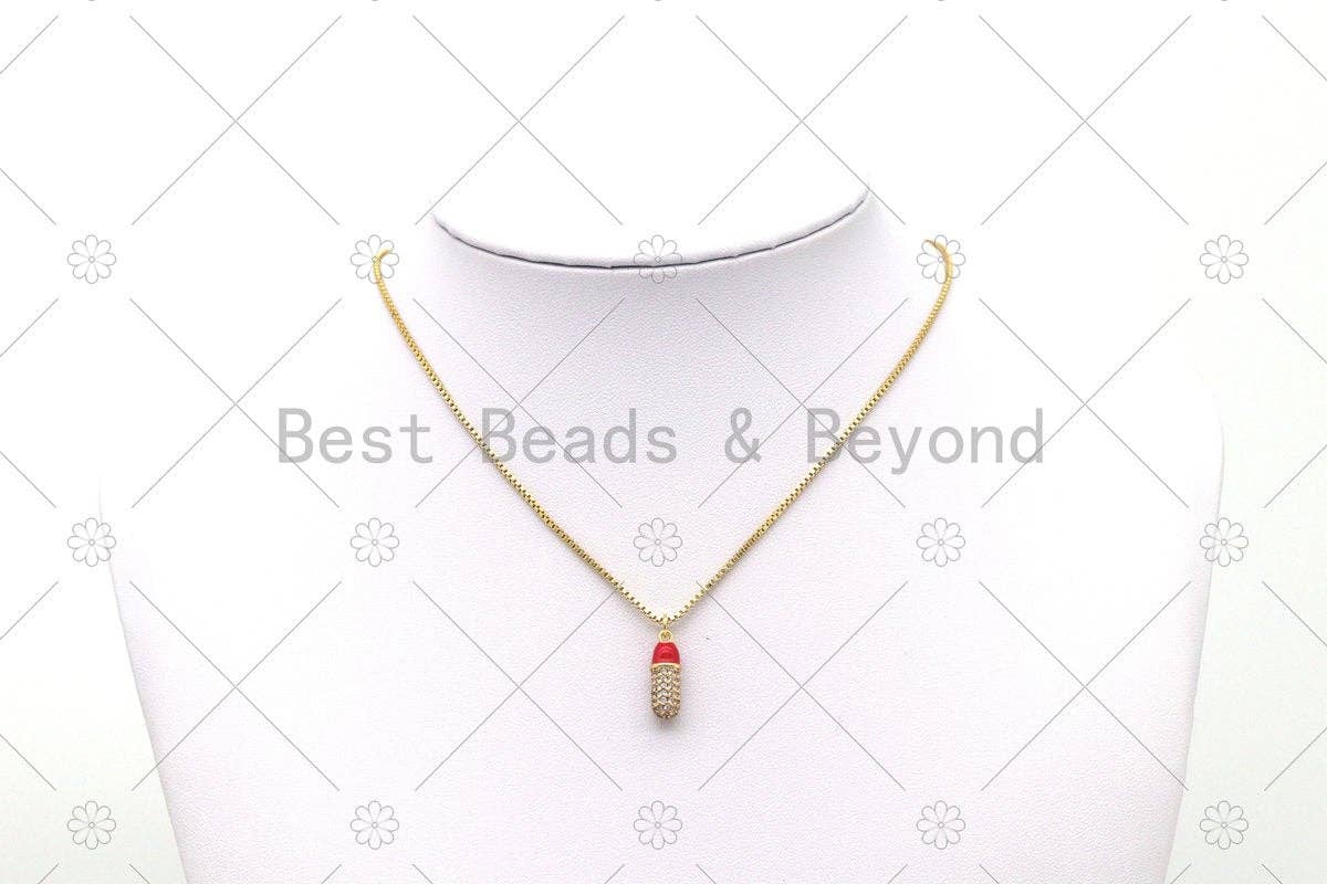 CZ Micro Pave with Enamel Colorful Pill Shape Pendant, 18K Gold Filled Capsule Charm,Necklace Bracelet Charm Pendant,Sku#Y551