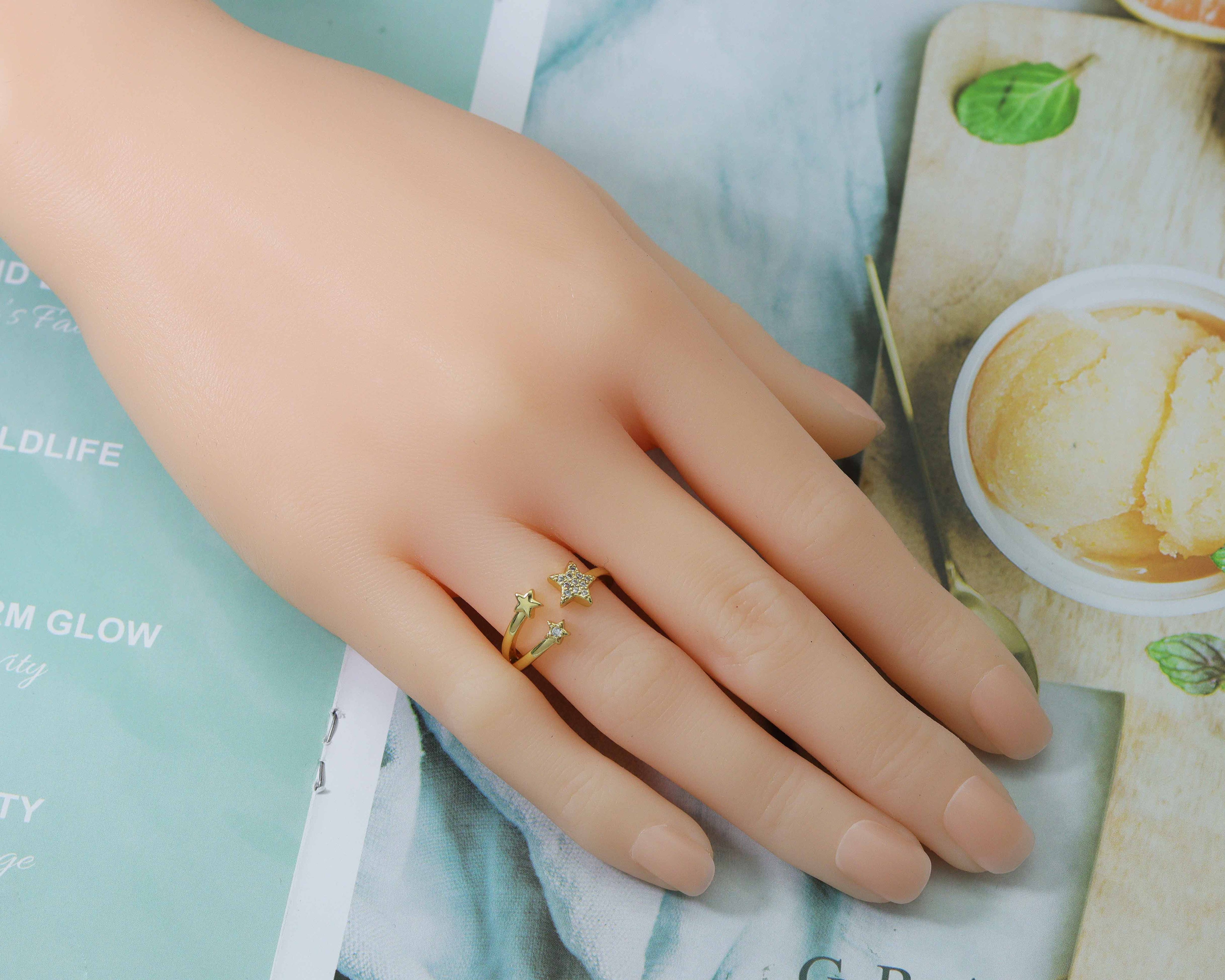 CZ Star Open Ring, Sku#LD218