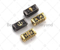 Anchor/Skull Bead,Tube Spacer Bead, Black CZ Pave Tube Spacer Beads for Men/Women Jewelry Making, 7x14mm, sku#ML22