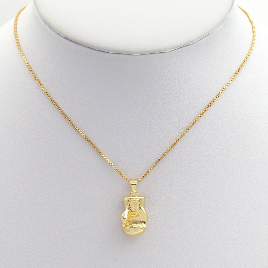Gold 3D Boxing Glove Charm, Sku#LX235