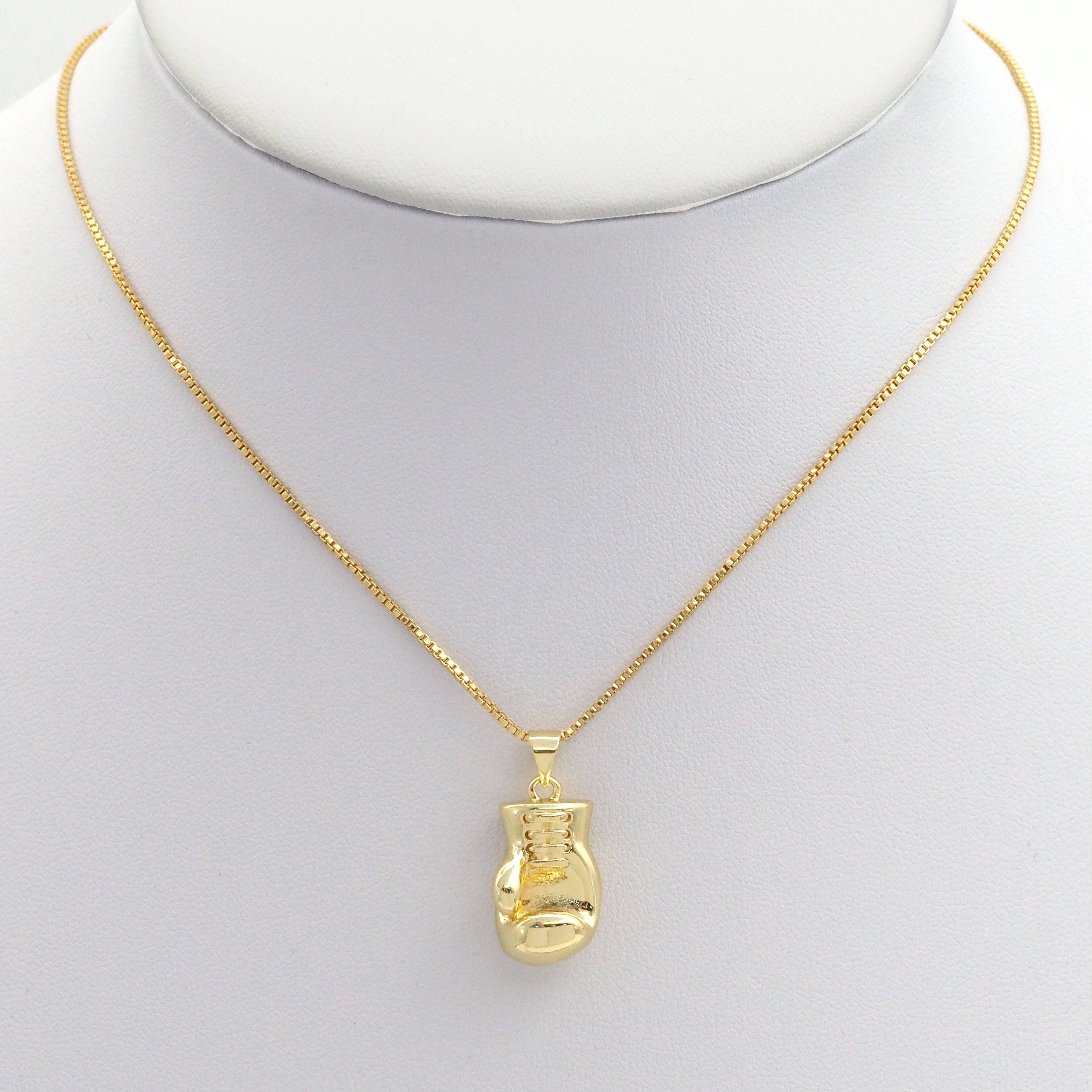 Gold 3D Boxing Glove Charm, Sku#LX235