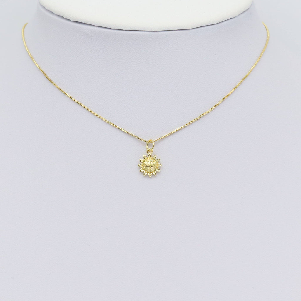 Gold Dainty Sunflower Shape Charm, Sku#Y925