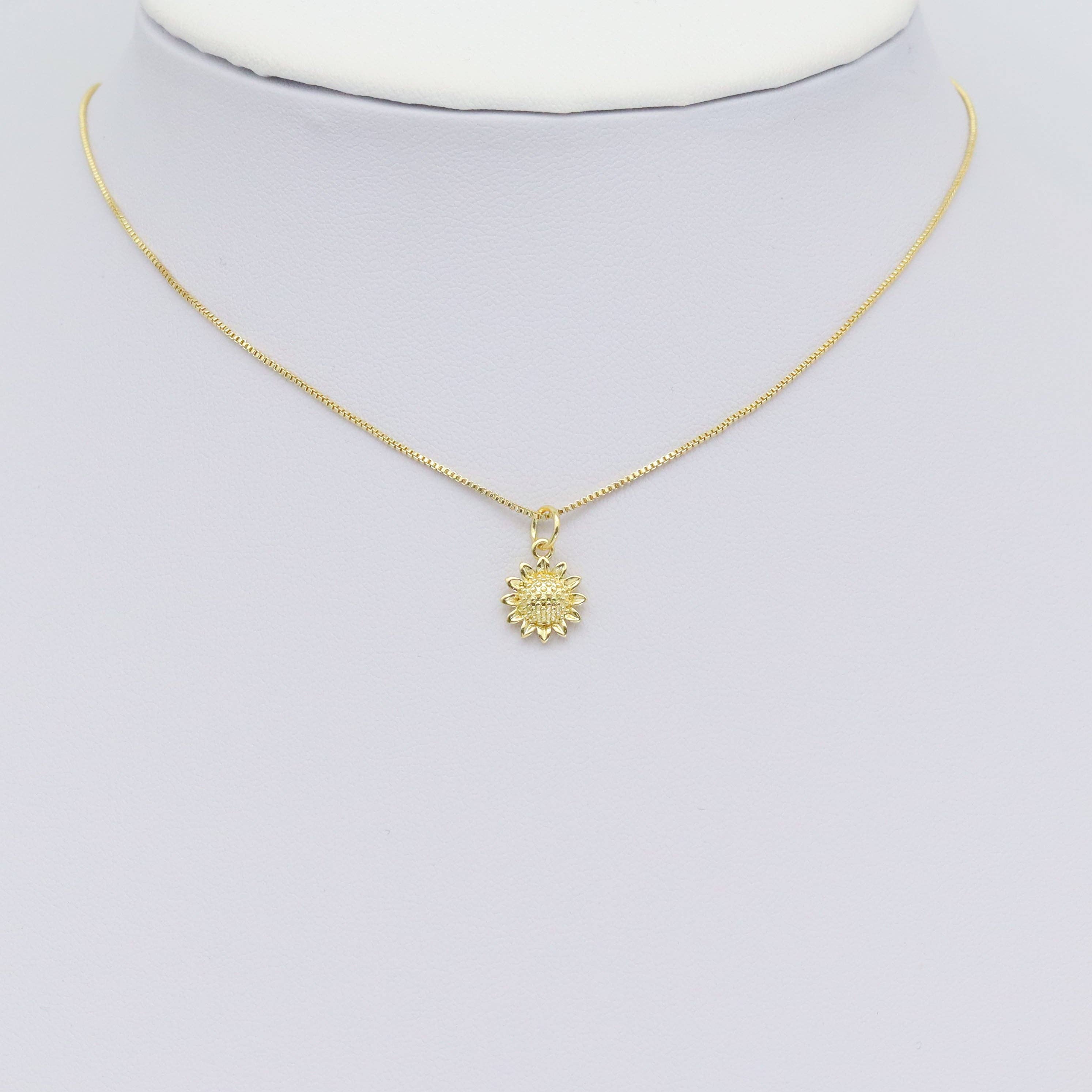 Gold Dainty Sunflower Shape Charm, Sku#Y925