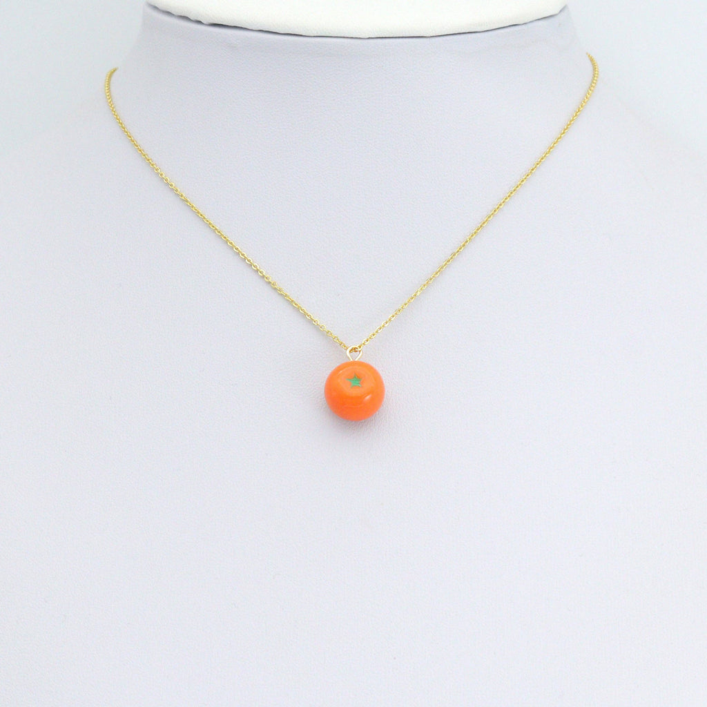 Cute Enamel Orange Charm Pendant,Sku#LK1245
