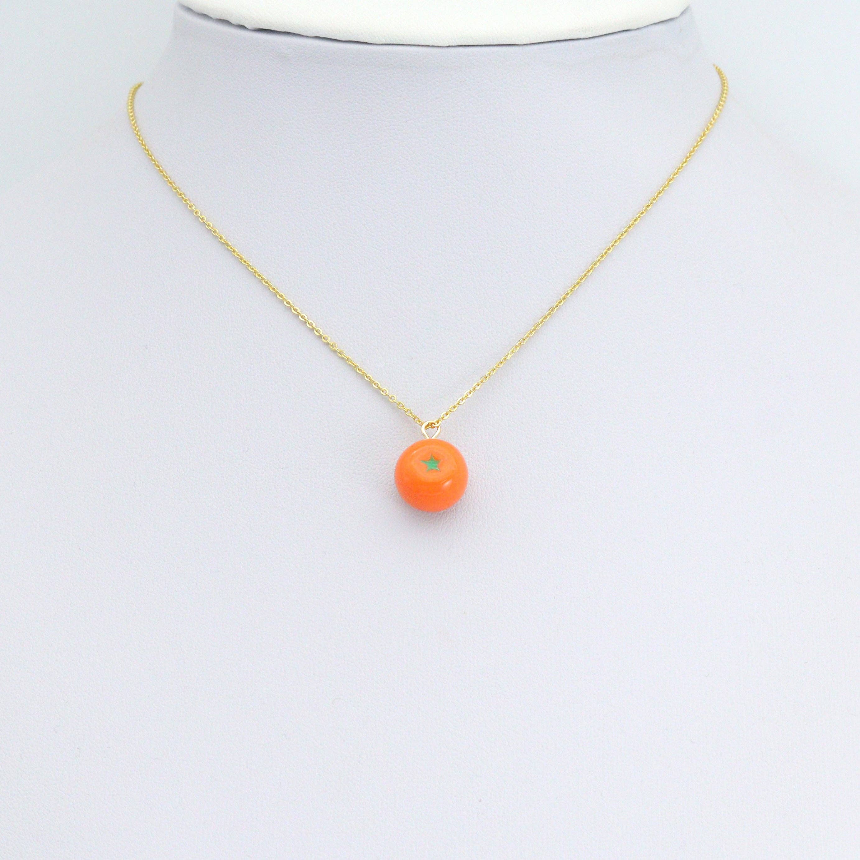 Cute Enamel Orange Charm Pendant,Sku#LK1245