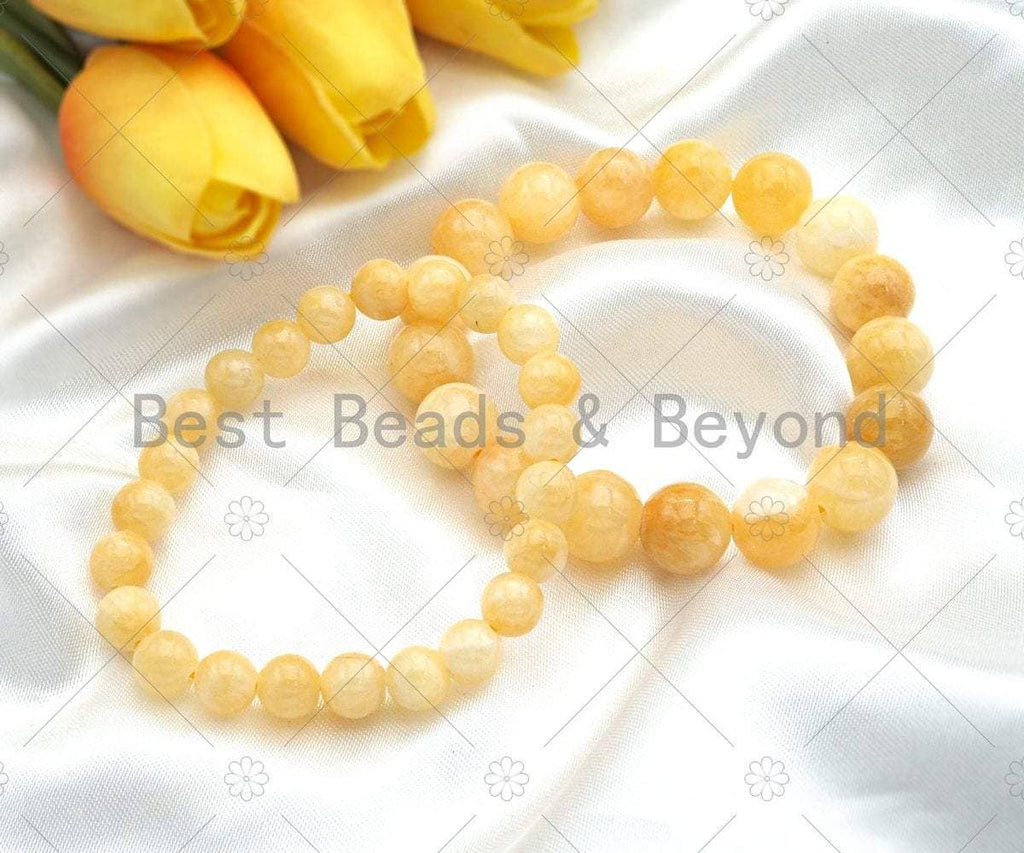Yellow Jade Stretchy Bracelet, Sku#EF44