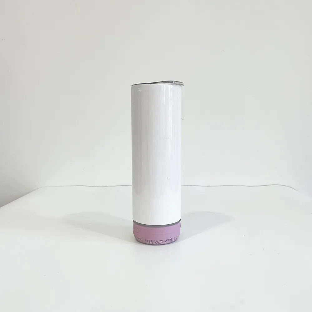 Lot de 20oz Gobelet Bluetooth à sublimation. Gobelets Musicaux avec Couvercle, Haut-parleur et Paille