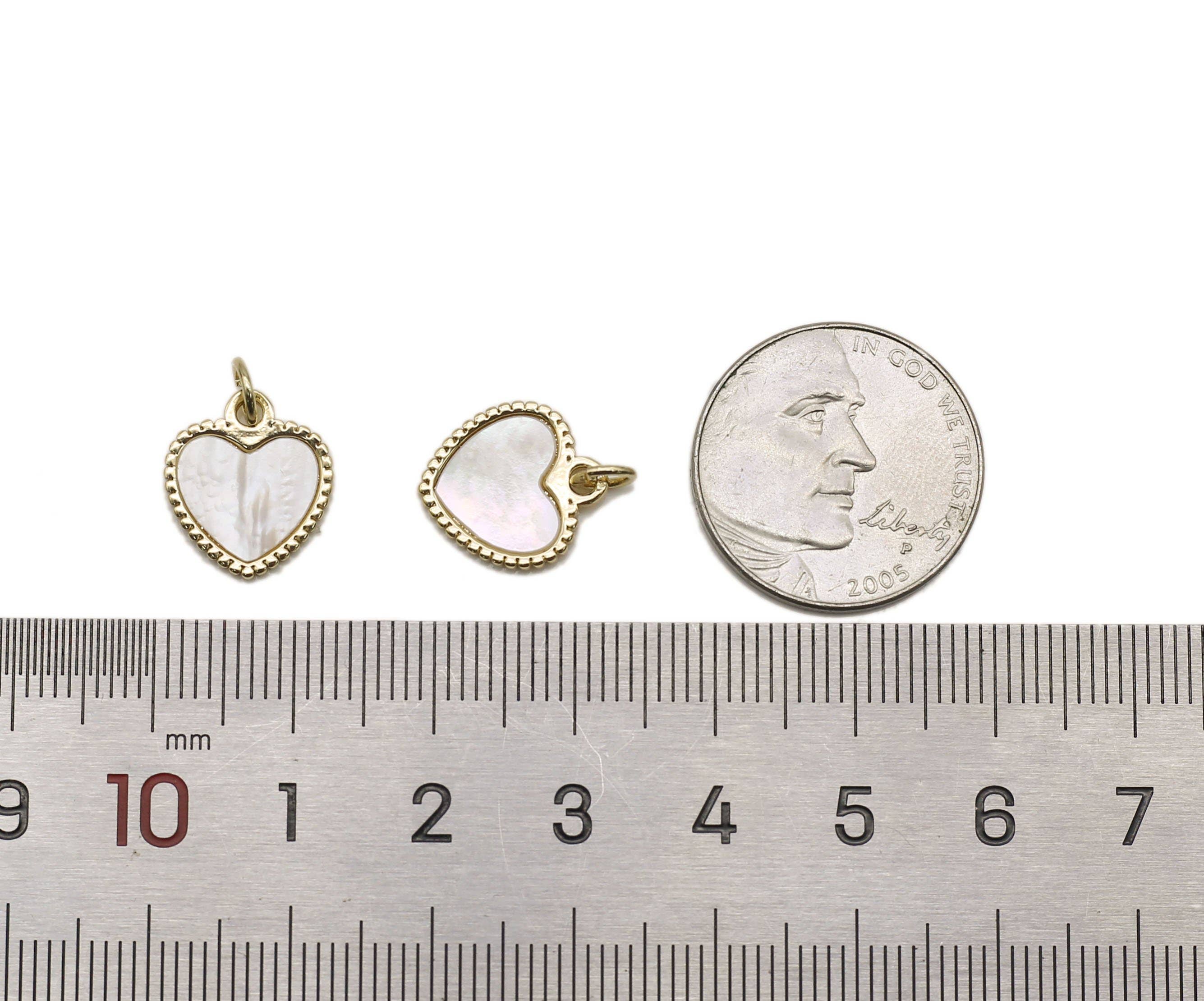 MOP Heart Charm, Sku#ZX54