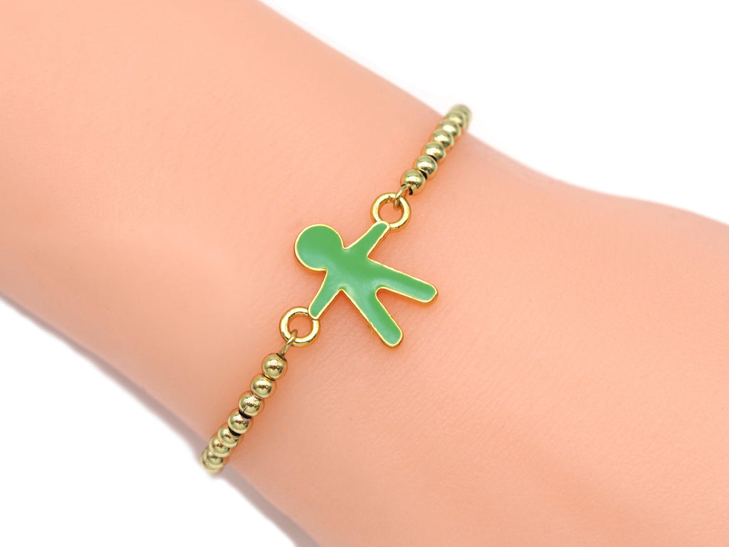 Gold Enamel Human Shape Connector, Sku#B179