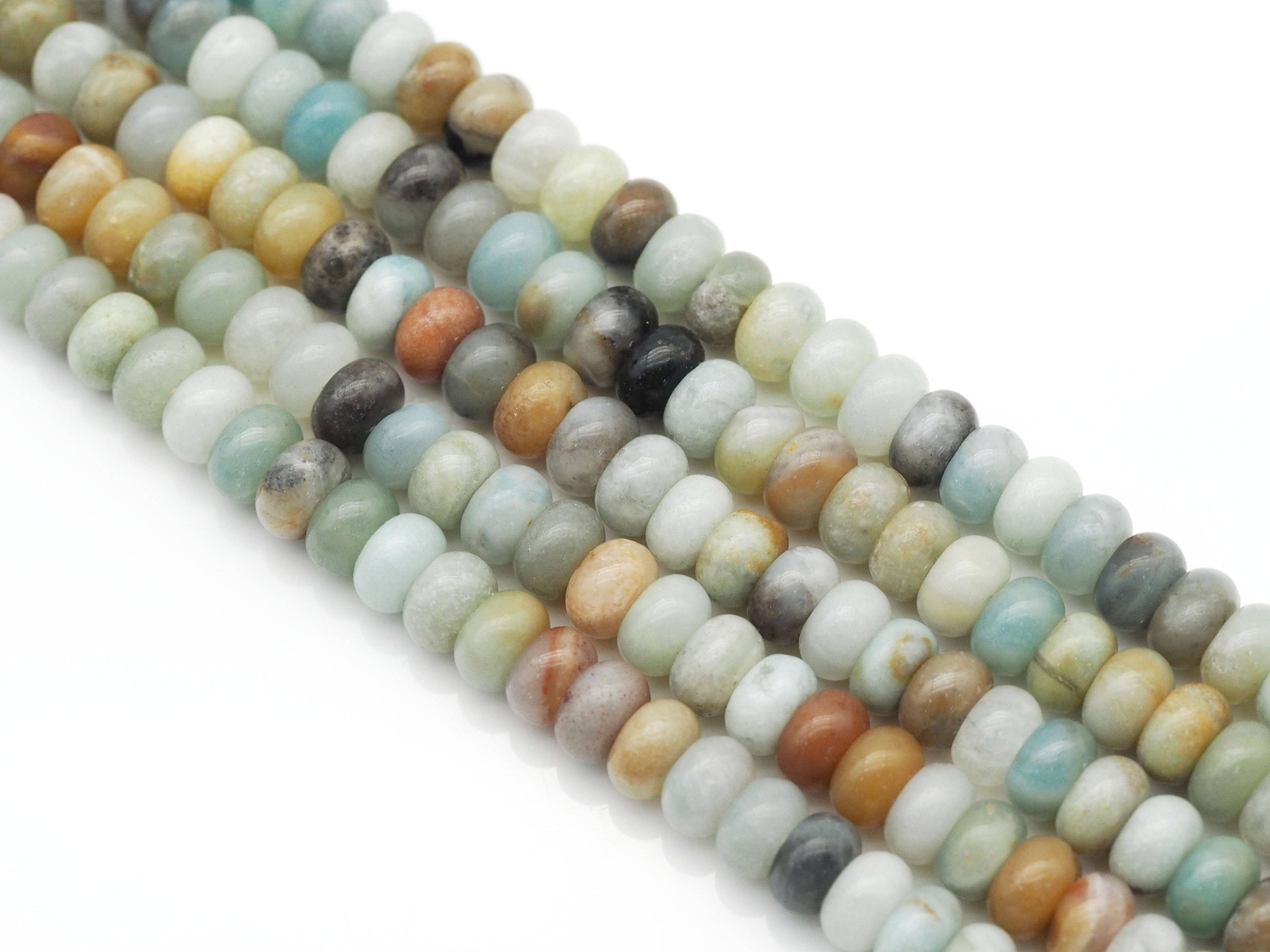 Genuine Amazonite Rondelle Smooth Beads, Sku#U1414