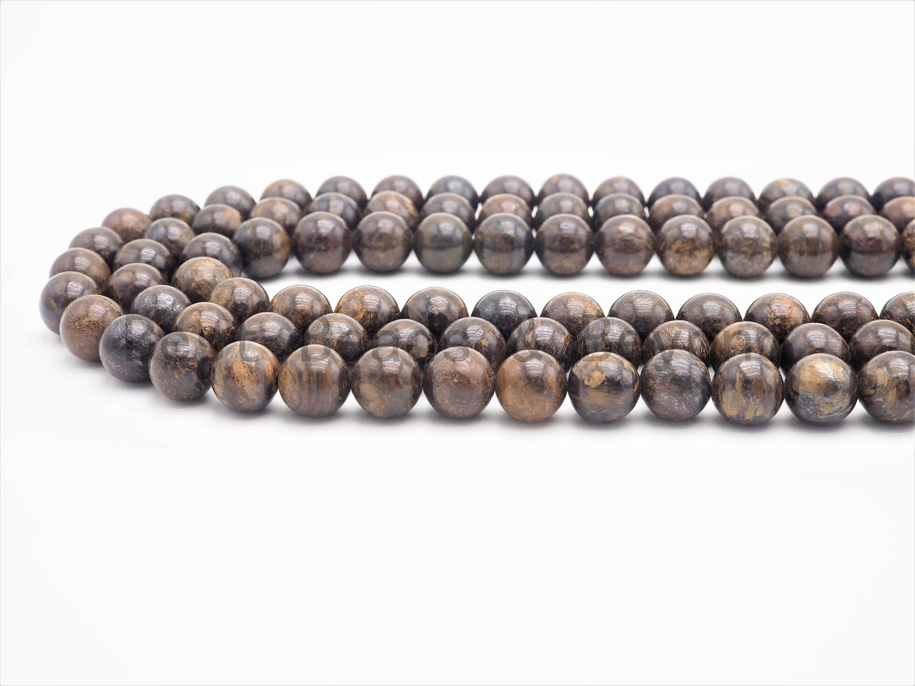 Quality Natural Bronzite Round Smooth Beads,6mm/8mm/10mm/12mm beads, Bronzite Brown Gemstone, 15.5inch strand, SKU#U388