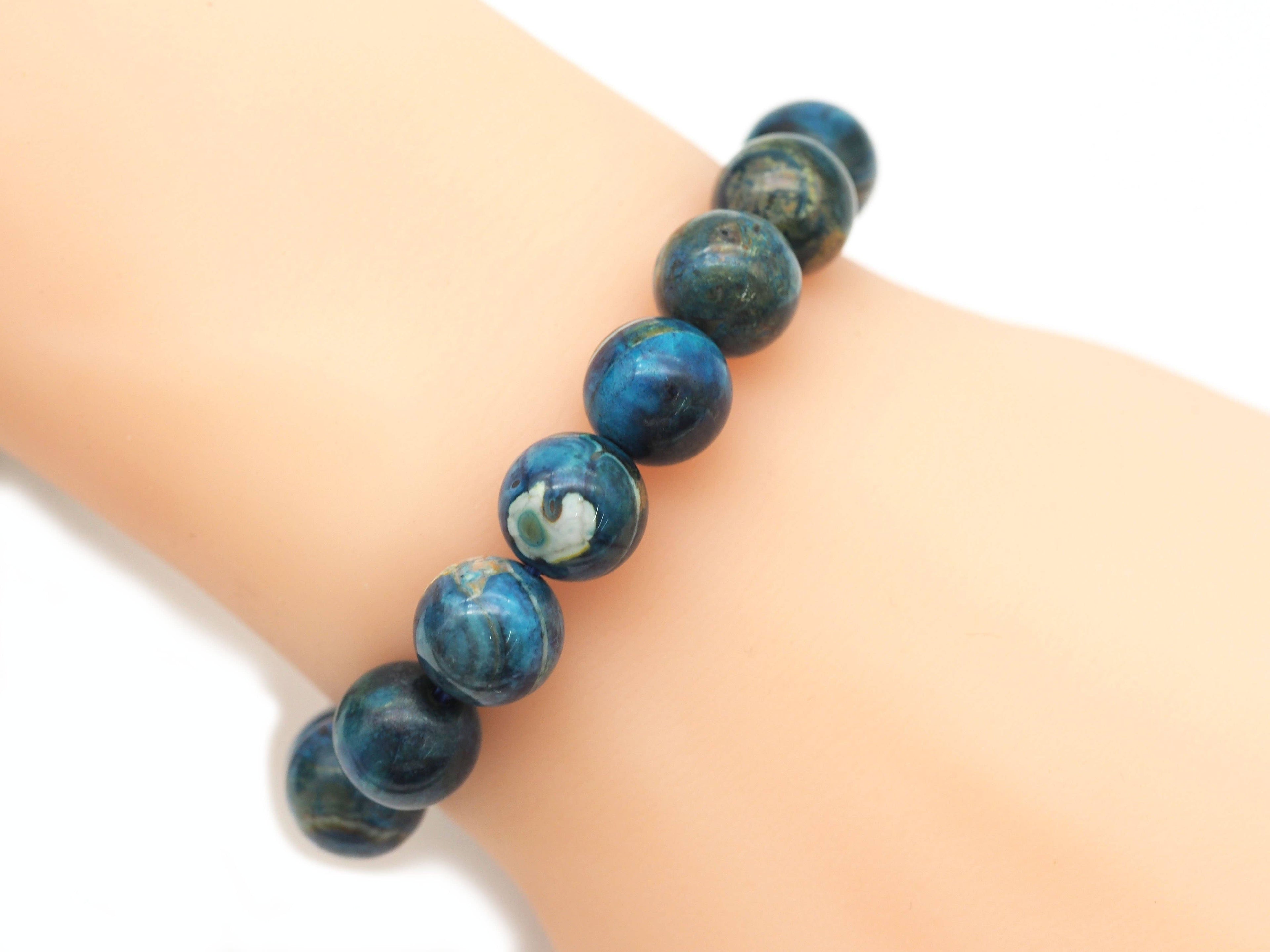 Tibetan Agate 10mm Stretchy Bracelet, Sku#EF92C