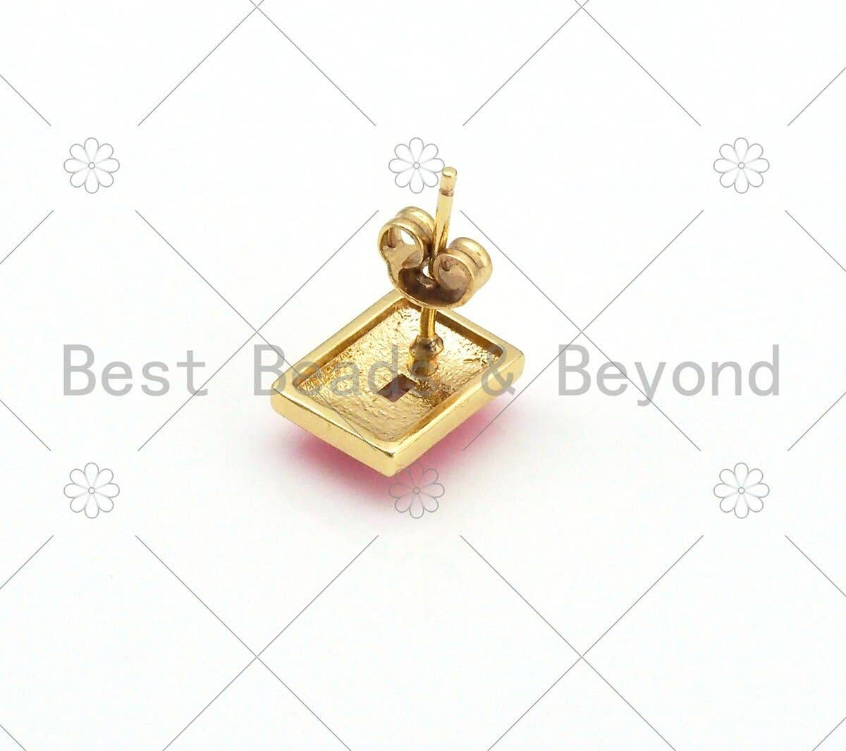Colorful Enamel Rectangle Shape Earrings, Sku#O82C