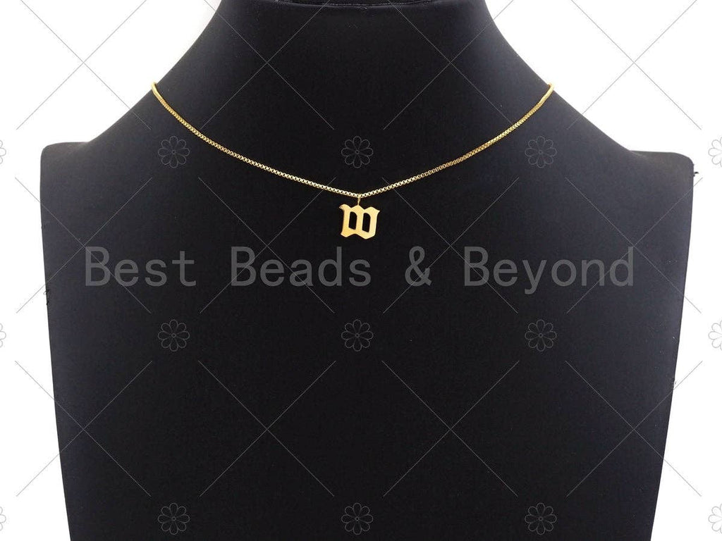 Gold Initial Charm, Gold Alphabet Pendant Bead, Old English Font Style Alphabet Letter Charm, Initials for Bracelet/Necklace,15mm,sku#Y302