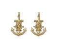 Gold CZ Virgin Mary Anchor Charm, Sku#LK711