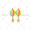 Colorful Enamel Hot Air Balloon Shape Pendant,18K Gold Filled Enamel Charm,Enamel Jewelry,14x34mm,Sku#L621