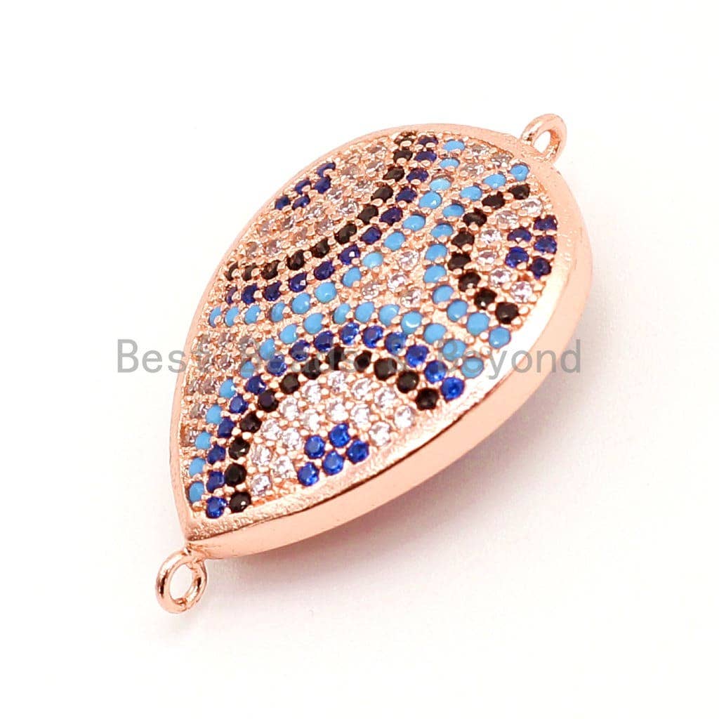 CZ Micro Pave Teardrop Evil eye connector/Link Finding, Clear CZ micro paved ,Cubic Zirconia CZ Space Connector,18x37mm, sku#E1C