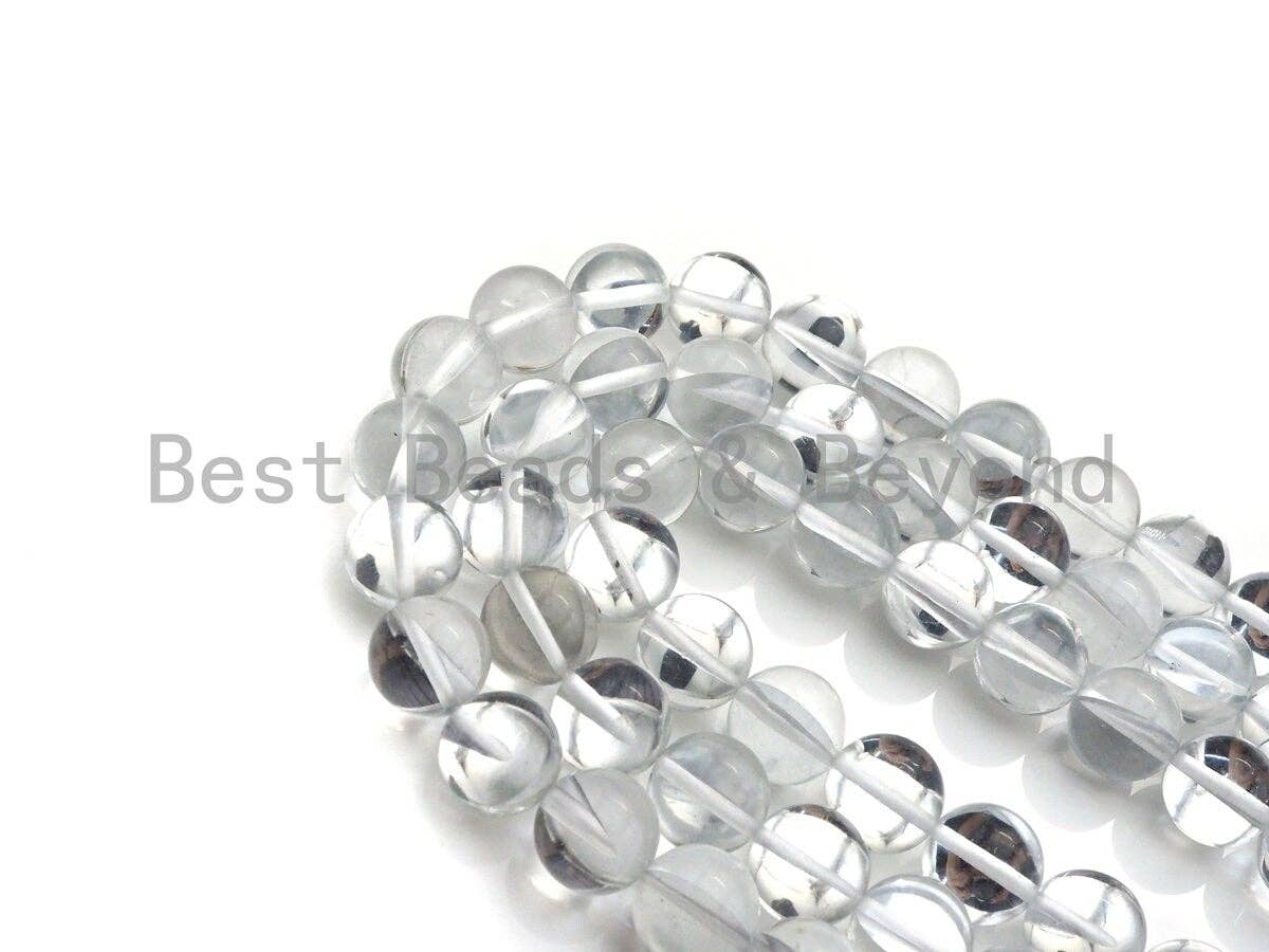 NEW Color!! Clear Spectrolite Quartz, High Quality in Round 6mm/8mm/10mm/12mm, Manmade Crystal beads, 15.5inch strand, SKU#U842