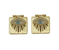 CZ Evil Eye On Square Charm, Sku#L660