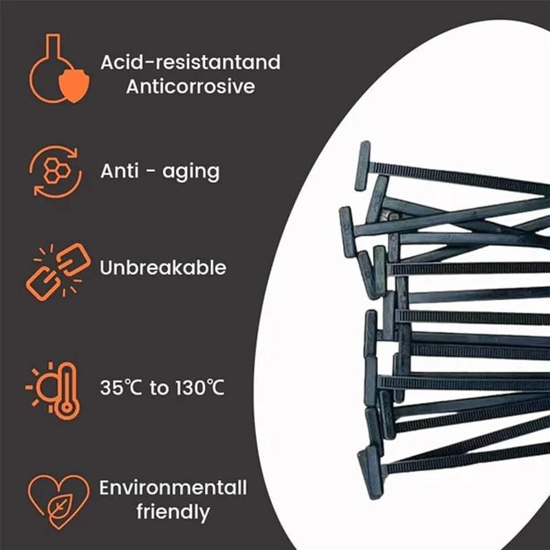 50Pcs Nylon Universal Cable Tie Buckle, Heavy Duty Self-Locking Nylon Zip Ties Holder, Multipurpose Plastic Cable Ties Tool for Car Daily Repair