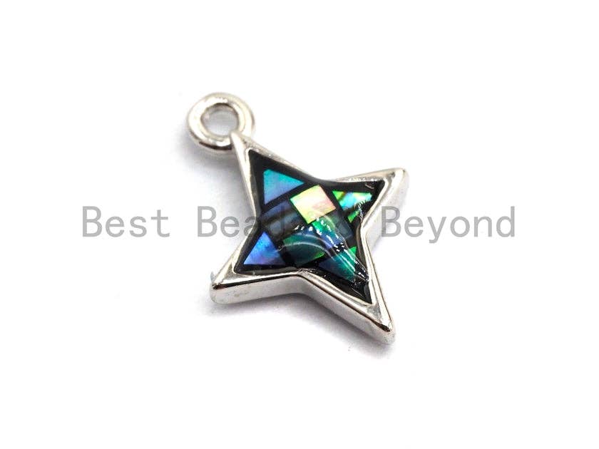 100% Natural Abalone Shell North Star Charm, Abalone Shell Charm, 10x14mm, Jewelry making Charms, SKU#Z346