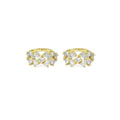 Gold CLear CZ Double Flower Adjustable Ring, Sku#LD438