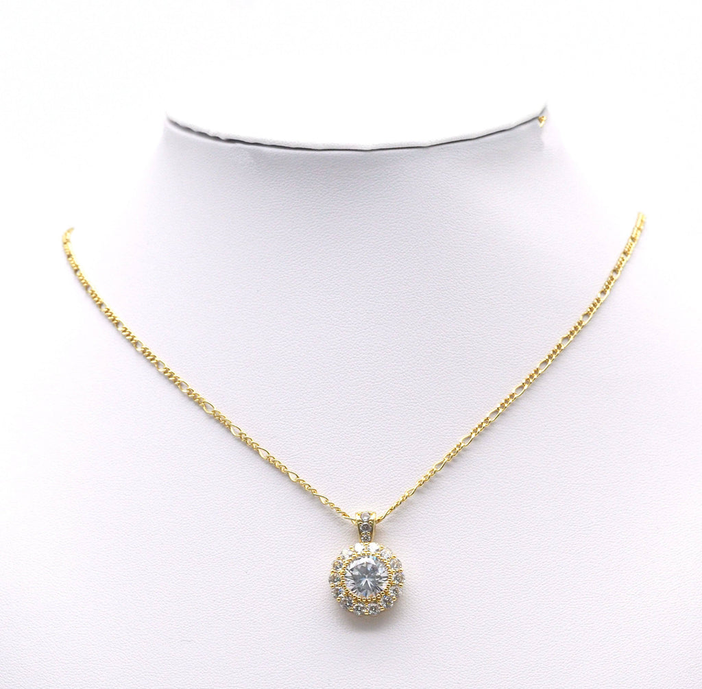 Large Round CZ Flower Charm, Sku#LK664