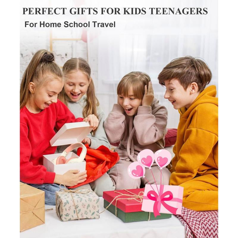 Kids Bluetooth Headphones, Colorful LED Lights Wireless Kids Headphones, Built-In Mic, Over-Ear Bluetooth 5.3 Headphones Built-In Mic for School Travel Ipad Tablet Airplane,Christmas Gift