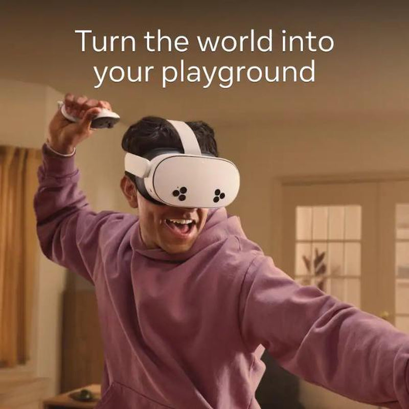 Meta Quest 3S 128GB VR Headset with Dual Controllers and Enhanced Immersive Experience for Gaming and Virtual Reality