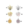 CZ Bee Bow Flower ball Charm Pendant,Sku#A497