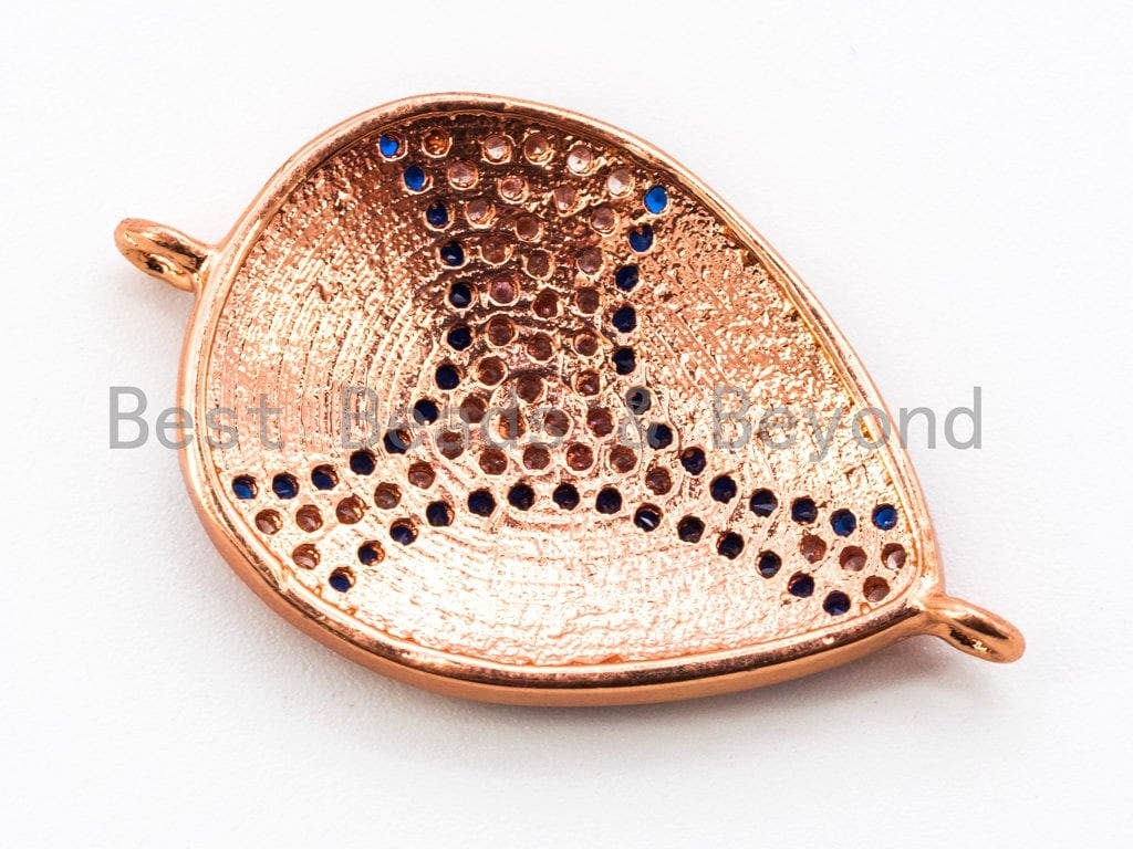 CZ Micro Pave Teardrop Evil eye connector/Link Finding, Clear CZ micro paved ,Cubic Zirconia CZ Space Connector,17x28mm, sku#E252C