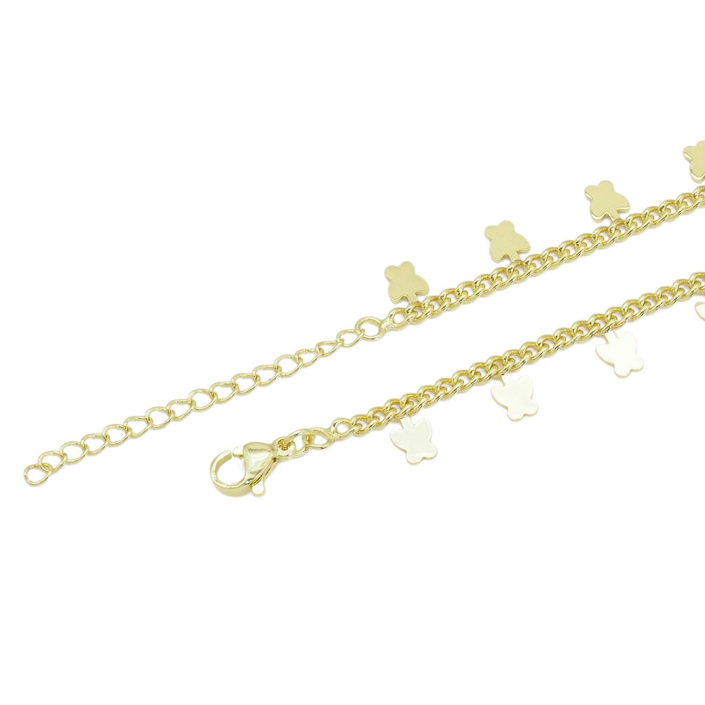 Gold Butterfly link chain Adjustable Necklace, Sku#LD473