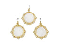CZ Gold White Mop Pearl Mary Religious Charm, Sku#LX137